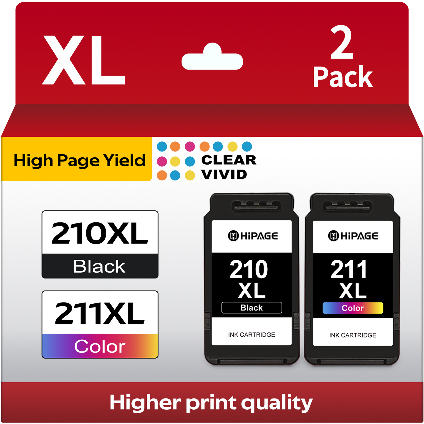 210XL 211XL Combo Pack for Canon Ink 210 and 211 for Canon Ink 210XL and 211XL ( Black, Color)