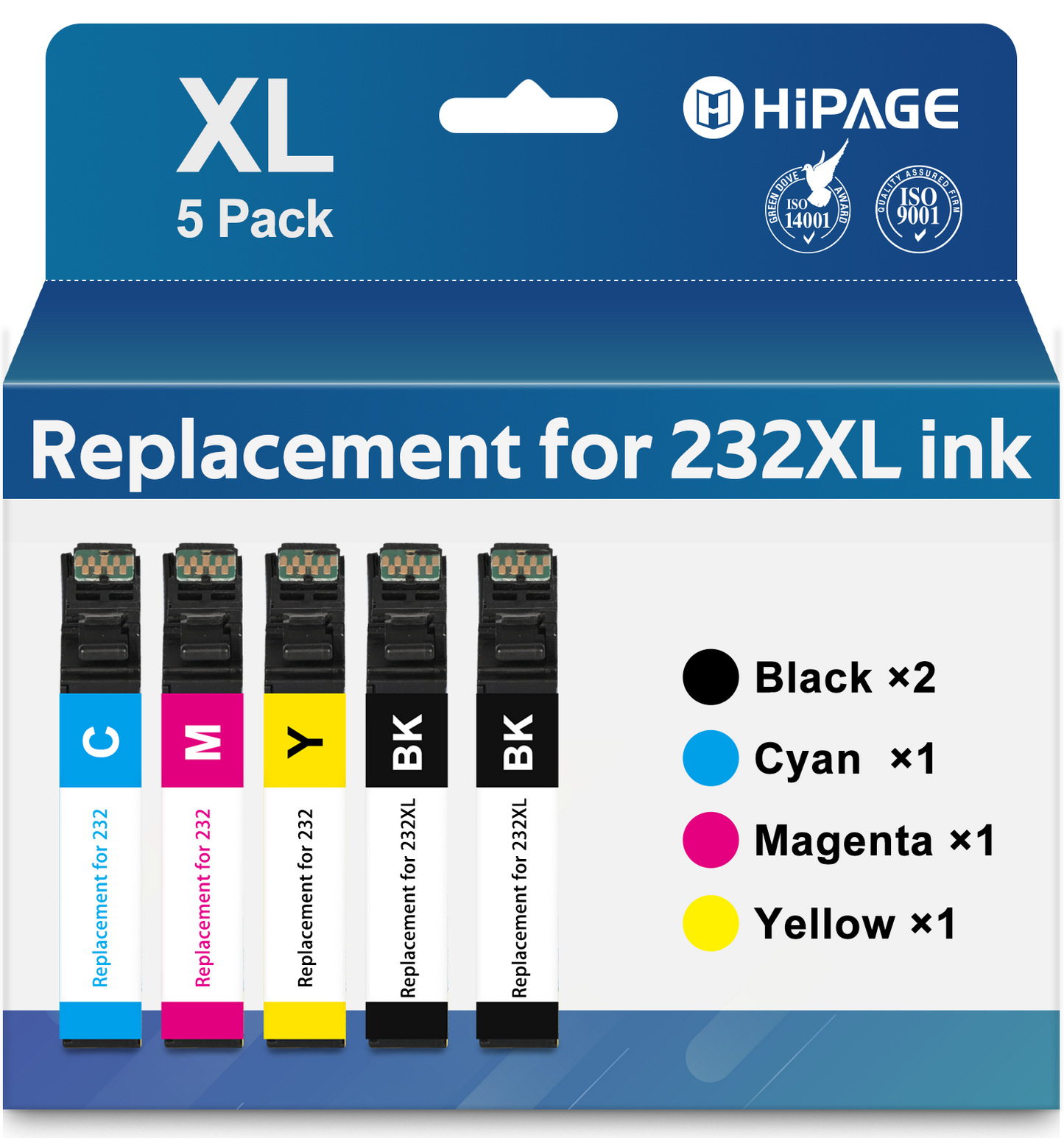 232 Ink for Epson 232 Ink for 232XL Ink Cartridge for Epson WorkForce WF-2930 WF-2950 Expression XP-4200 XP-4205 Printer (2Black Cyan Magenta Yellow)