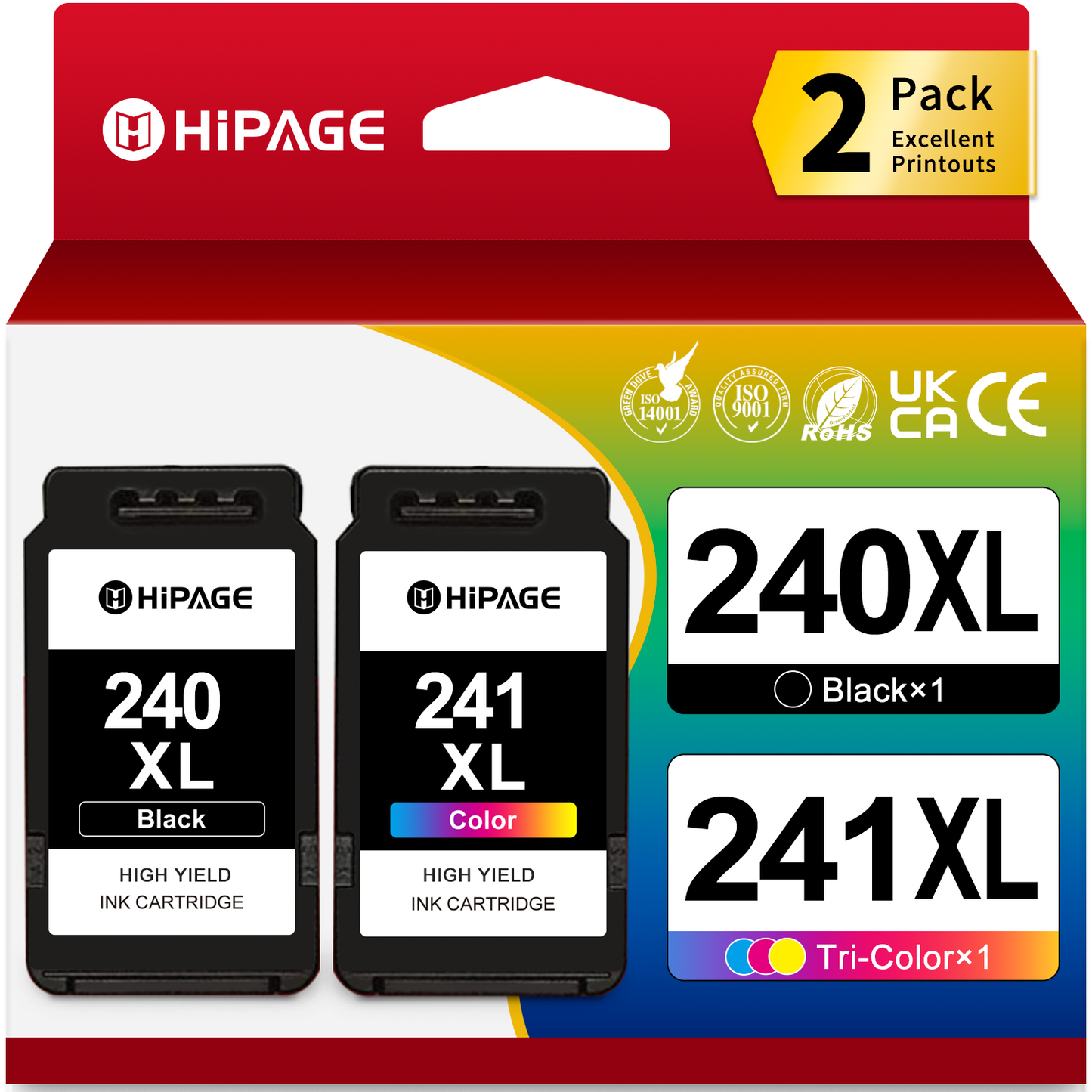 240 241 Ink for Canon Ink 240 and 241 for Canon 240XL and 241XL for Pixma MG3620 MG3520 Printer Ink (Black Tri-Color)