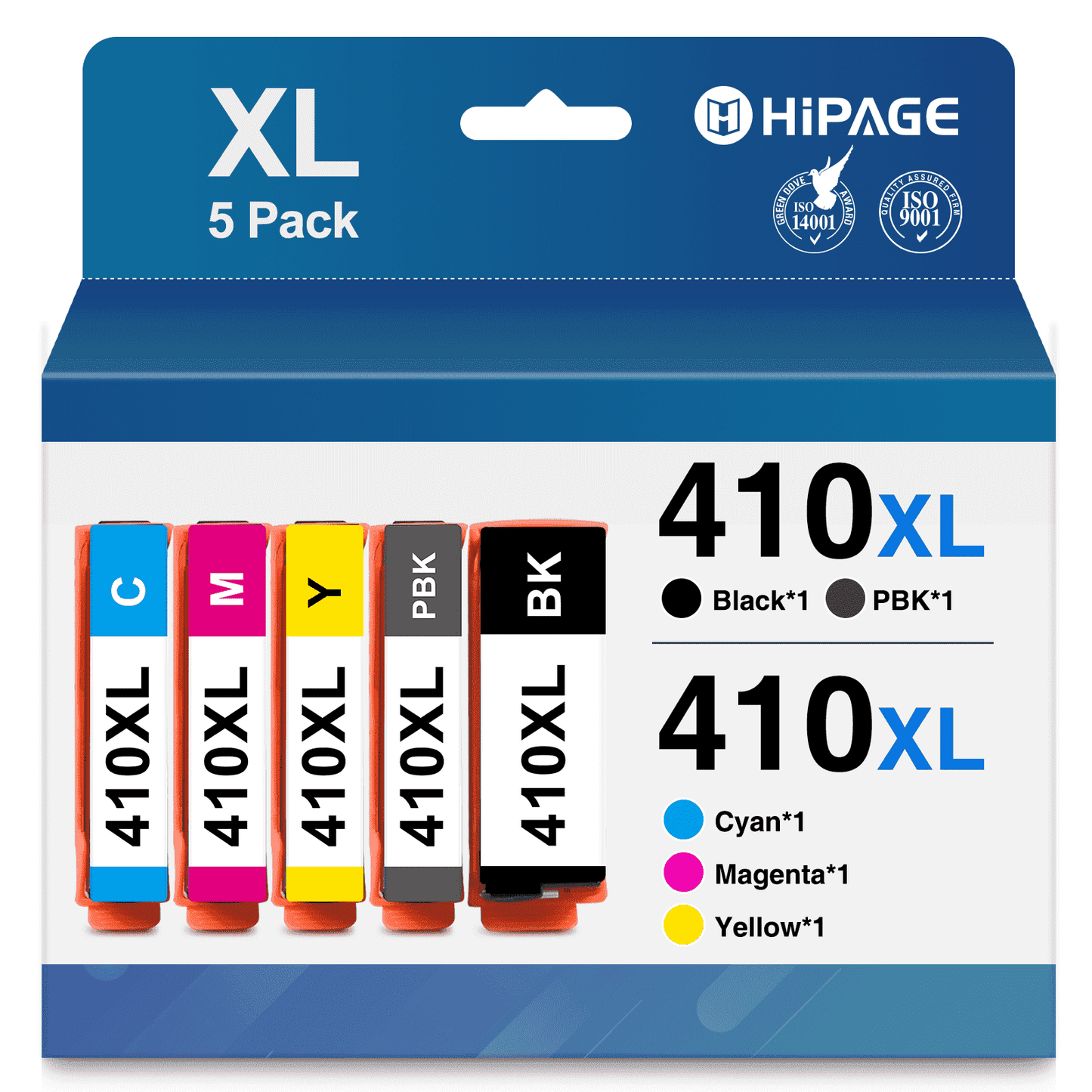 410XL Ink Cartridges for Epson 410 Ink Cartridges for 410 ink (Black Photo-Black Cyan Magenta Yellow)