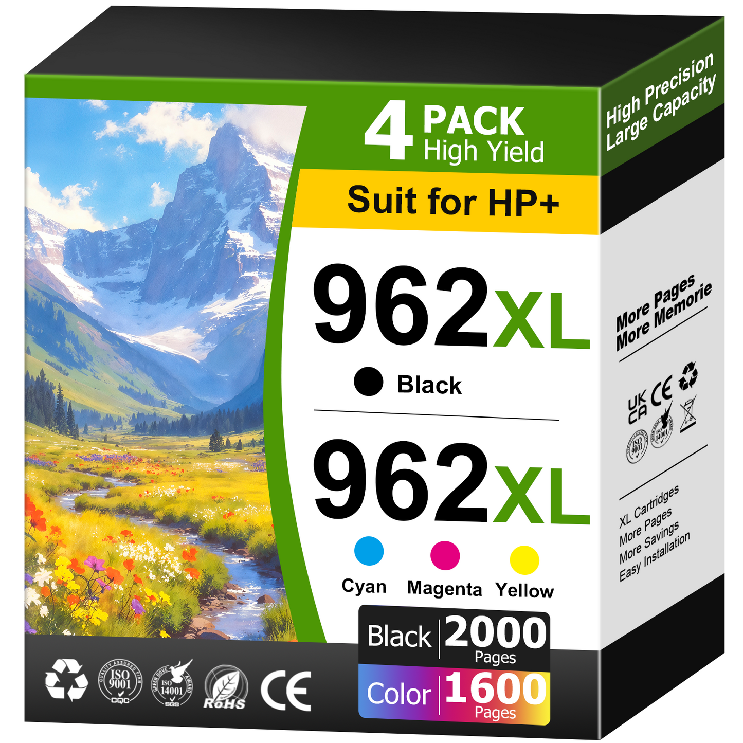 962 ink Compatible for HP 962 Ink Cartridges for 962XL HP Ink Cartridges (Black Cyan Magenta Yellow, 4 Pack)