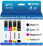 HIPAGE Compatible with Epson 212 Ink for 212XL Ink Cartridges for Epson Printer XP-4100 XP-4105 WF-2830 WF-2850 (4 Pack)