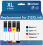 212 Ink for Epson 212 Ink for 212XL Ink Cartridge for Epson XP-4100 XP-4105 WF-2830 WF-2850 (Black Cyan Magenta Yellow, 4 Pack)