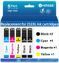 HIPAGE 232 Ink Cartridges Compatible with Epson 232 Ink for WF-2930 WF-2950 XP-4200 XP-4205 Printer (5 Pack)