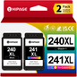 240 241 Ink for Canon Ink 240 and 241 for Canon 240XL and 241XL for Pixma MG3620 MG3520 Printer Ink (Black Tri-Color)