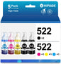 522 Ink Bottles for Epson 522 Ink Bottles for Epson 522 Ink Refill Bottles for Epson EcoTank ET-2720 ET-2800 ET-2840 ET-4700 ET-4800 ET-4810 Printer (2 Black Cyan Magenta Yellow, 5 Pack)