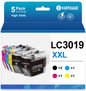 LC3019XXL for Brother LC3019 Ink Cartridges for Brother LC3019 Ink for Brother MFC-J5330DW MFC-J6530DW MFC- J6930DW Printer (2Black Cyan Magenta Yellow)