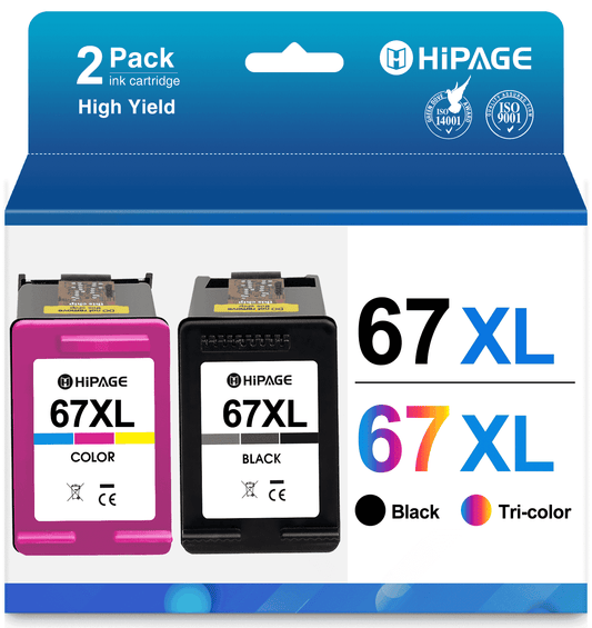 67XL Ink Cartridge Compatible for HP 67XL for 67XL Ink for HP Deskjet 2700 2755 2752 4155 4152 2722 Envy 6055 6000 6400 6052 6455 Printer (1 Black, 1 Tri-color)