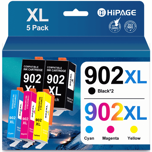 902 Ink Cartridge Compatible for HP 902XL Ink Cartridge for HP Ink 902 902XL Combo Pack  (5 Pack)