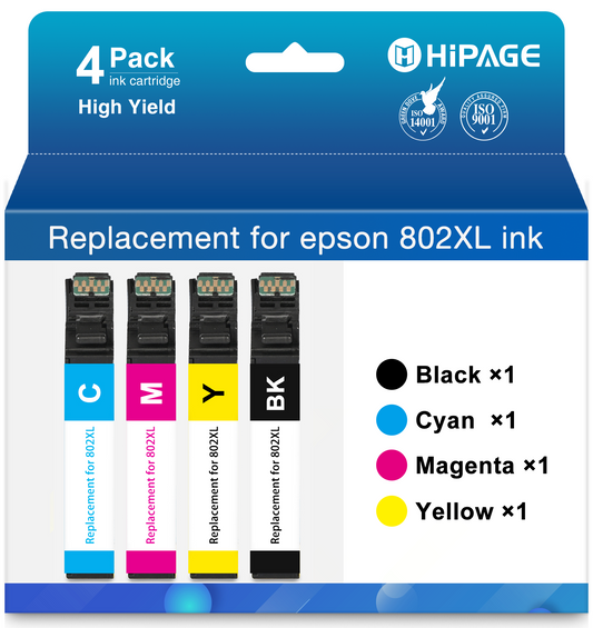 802XL Ink Cartridge for Epson 802 Ink Cartridge Combo Pack for Epson Ink 802  (4 Pack)