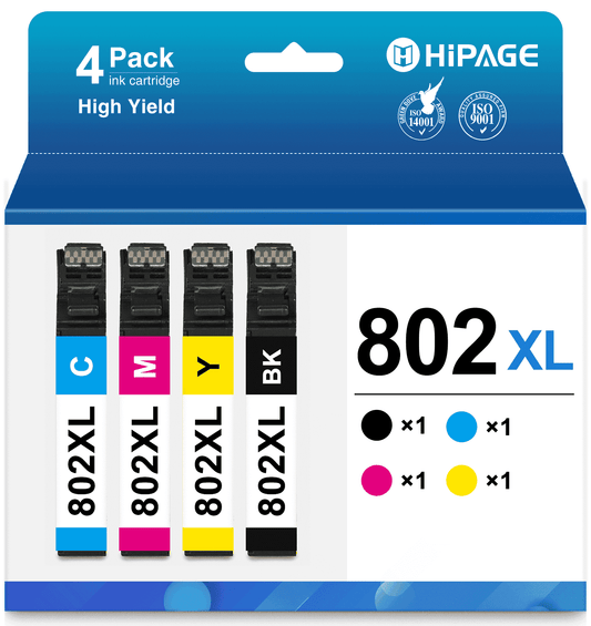 802XL Ink Cartridge for Epson 802 Ink Cartridge Combo Pack for Epson Ink 802  (4 Pack)