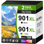 901 Ink Compatible for HP 901 Ink Cartridges for Officejet 4500 J4680 Printers (Black, Tri-color)