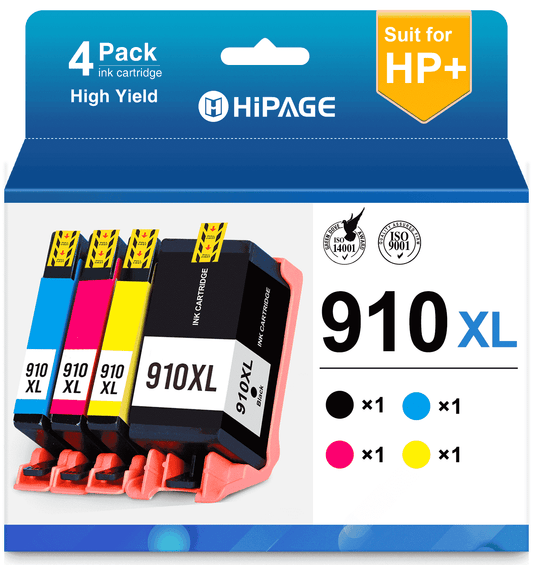 910 Ink Compatible for HP 910 Ink Cartridge for 910 HP Ink for OfficeJet Pro 8015e 8025e 8028e 8034e 8035e 8022 8025 8028 8035 Printers (Black Cyan Magenta Yellow, 4 Pack)