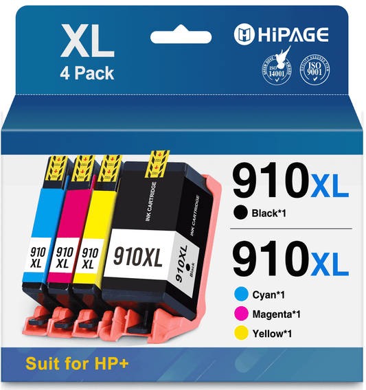Printer Ink 910 Compatible for HP 910 Ink Cartridge for HP 910 (Black Cyan Magenta Yellow, 4 Pack)