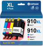 Printer Ink 910 Compatible for HP 910 Ink Cartridge for HP 910 (Black Cyan Magenta Yellow, 4 Pack)