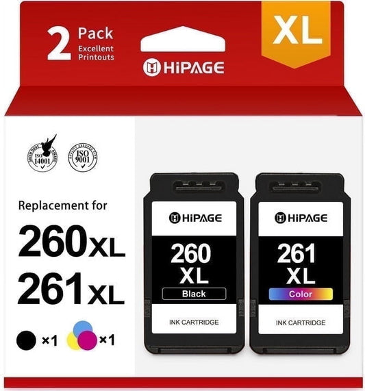 260XL 260 Ink for Canon 260/261 Ink for Canon Ink 260 for Canon Pixma TS5320 TS6420 TS6400 Printer (Black Tri-Color)