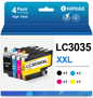 LC3035 Ink Cartridges for Brother LC3035 Ink Cartridges for Brother LC3035XXL Ink for Brother MFC-J805DW MFC-J815DW MFC-J995DW Printer (Black Cyan Magenta Yellow)